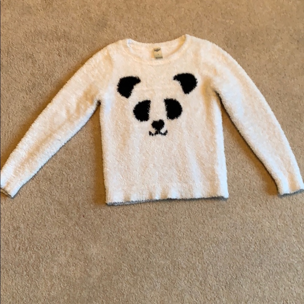 Girl’s Fuzzy Panda Sweater.